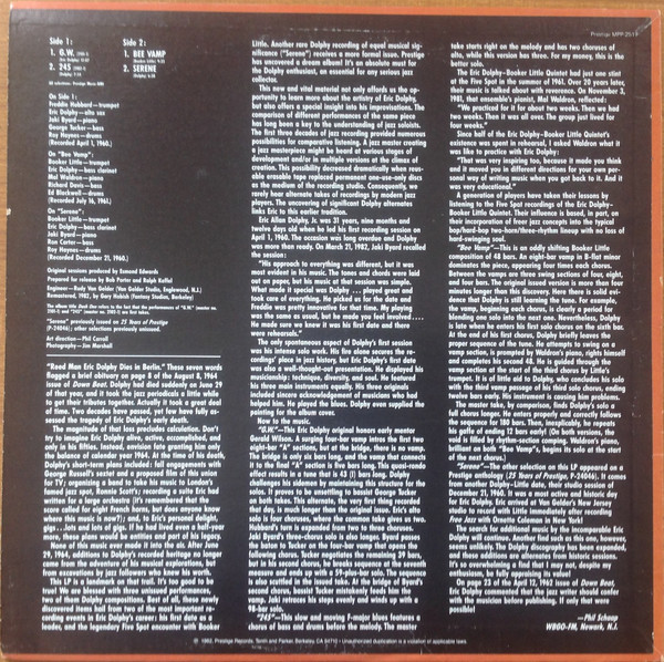 Eric Dolphy - Dash One | Prestige (MPP-2517) - 2