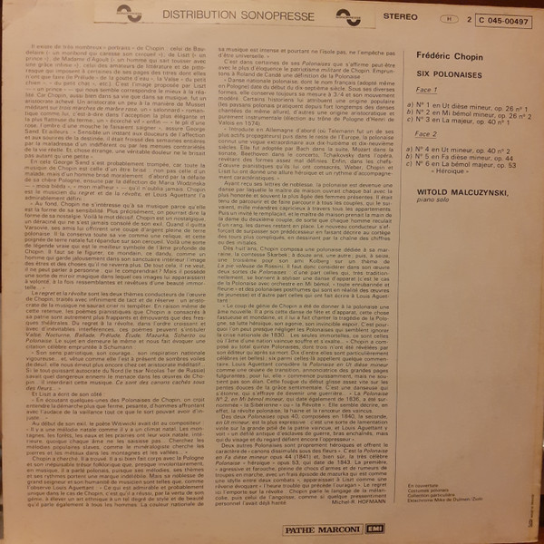 Frédéric Chopin - Witold Malcuzynsky - Six Polonaises | Trianon (2C 045-00.497) - 2
