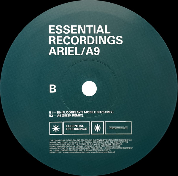 Ariel - A9 | Essential Recordings (ESX15) - 4