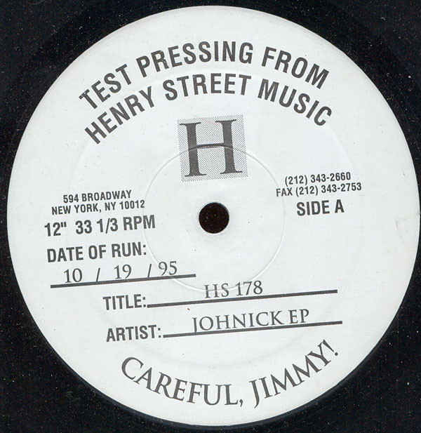 JohNick - JohNick EP | Henry Street Music (HS 178)