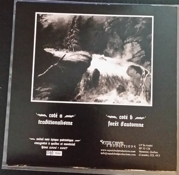 Forteresse - Traditionalisme (7" - Limited Numbered Edition - Québec Blue Vinyl) [Vinyl] | Sepulchral Productions (SP006) - 3