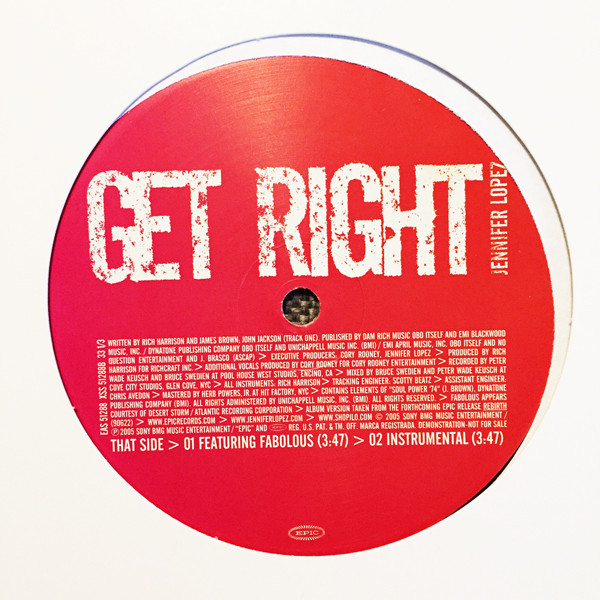 Jennifer Lopez - Get Right | Epic (EAS 51288) - 3