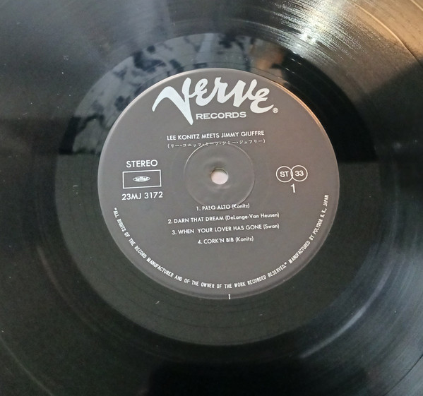 Lee Konitz , Jimmy Giuffre - Lee Konitz Meets Jimmy Giuffre | Verve Records (23MJ 3172) - 3