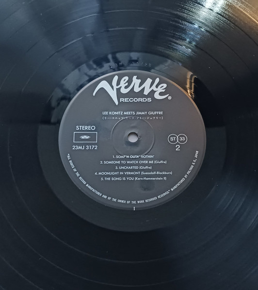 Lee Konitz , Jimmy Giuffre - Lee Konitz Meets Jimmy Giuffre | Verve Records (23MJ 3172) - 4