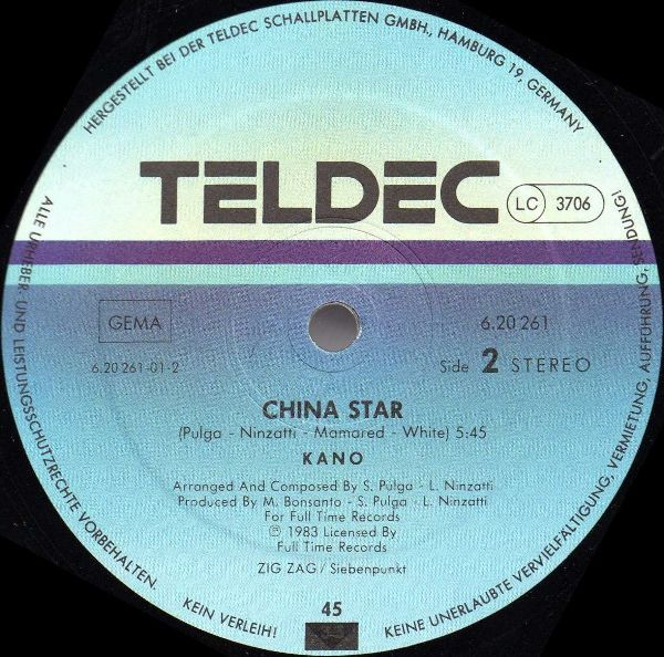 Kano - Queen Of Witches / China Star | TELDEC (6.20261) - 3