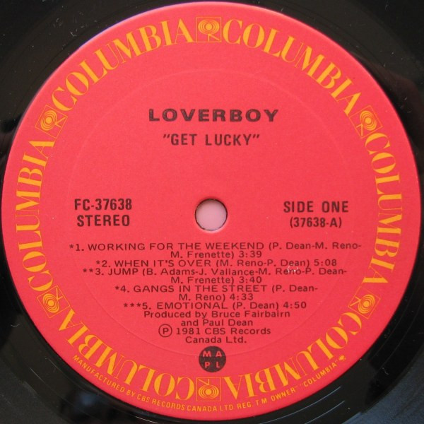 Loverboy - Get Lucky | Columbia (FC-37638) - 2