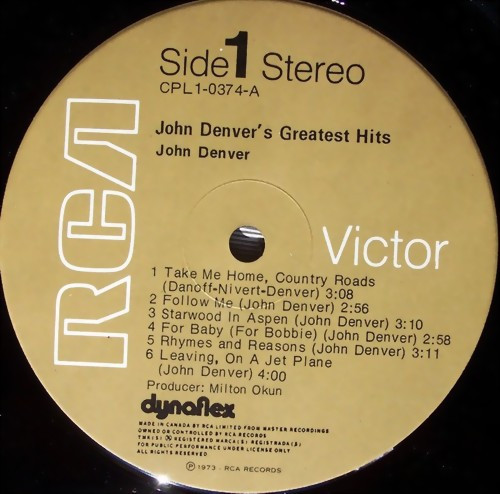 John Denver - John Denver's Greatest Hits | RCA (CPL1-0374)