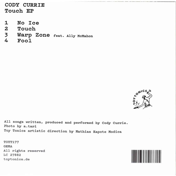 Cody Currie - Touch EP | Toy Tonics (TOYT177) - 2 Cody Currie - Touch EP | Toy Tonics (TOYT177) - 2