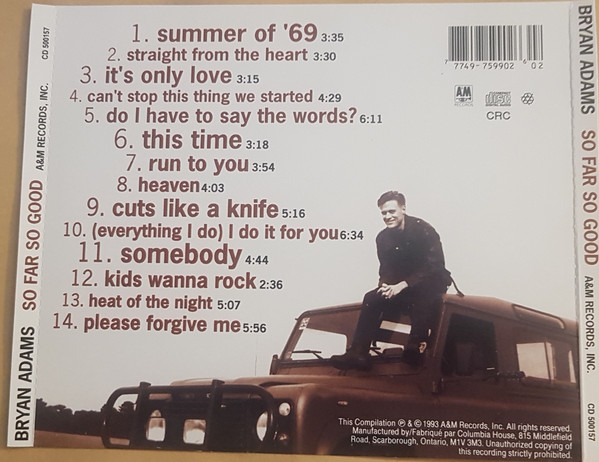 Bryan Adams - So Far So Good | A&M Records (CD 500157) - 2