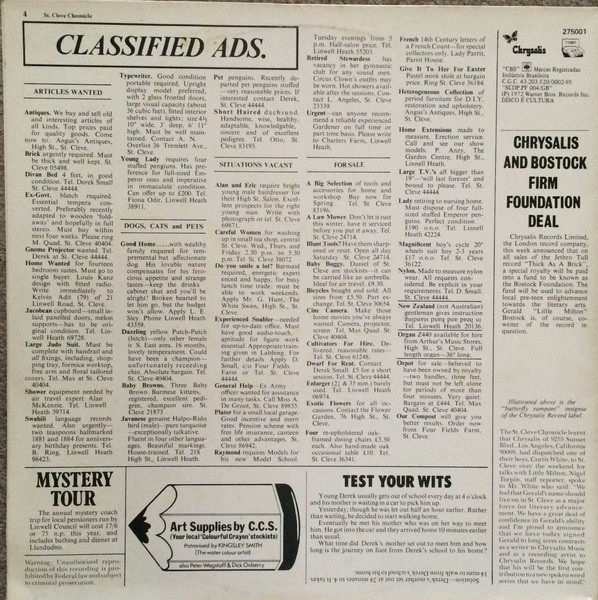 Jethro Tull - Thick As A Brick | Chrysalis (275.001) - 4 Jethro Tull - Thick As A Brick | Chrysalis (275.001) - 4
