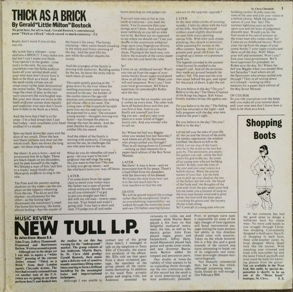 Jethro Tull - Thick As A Brick | Chrysalis (275.001) - 2 Jethro Tull - Thick As A Brick | Chrysalis (275.001) - 2