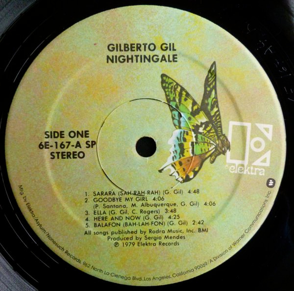 Gilberto Gil - Nightingale | Elektra (6E-167) - 3