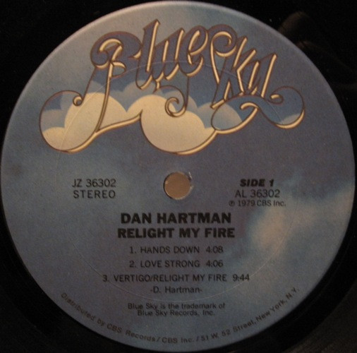 Dan Hartman - Relight My Fire | Blue Sky (JZ 36302) - 3