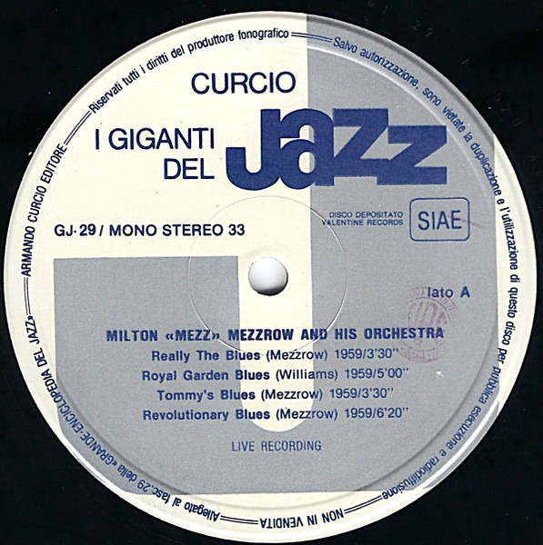 Mezz Mezzrow / Buck Clayton / Pee Wee Russell / Bud Freeman - I Giganti Del Jazz Vol. 29 | Curcio (GJ-29) - 3