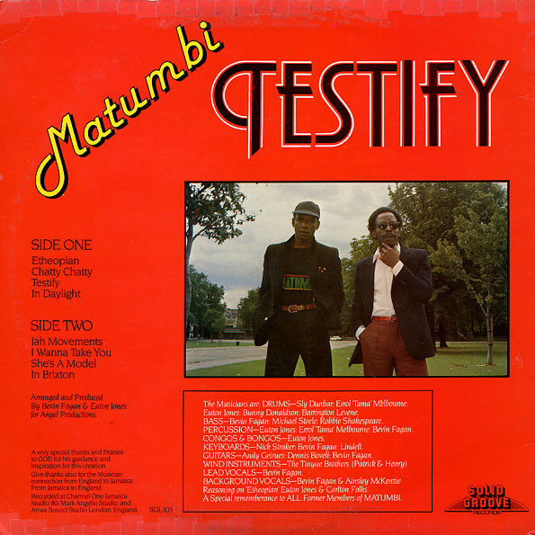 Matumbi - Testify | Solid Groove Records (SGL 105) - 2 Matumbi - Testify | Solid Groove Records (SGL 105) - 2