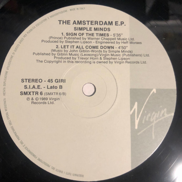 Simple Minds - The Amsterdam EP | Virgin (SMXTR 6) - 4