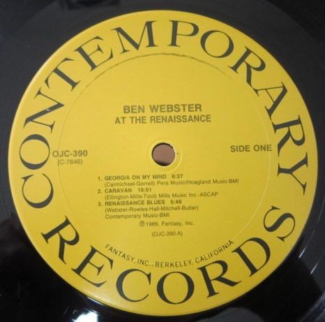 Ben Webster - At The Renaissance | Original Jazz Classics (OJC-390) - 3