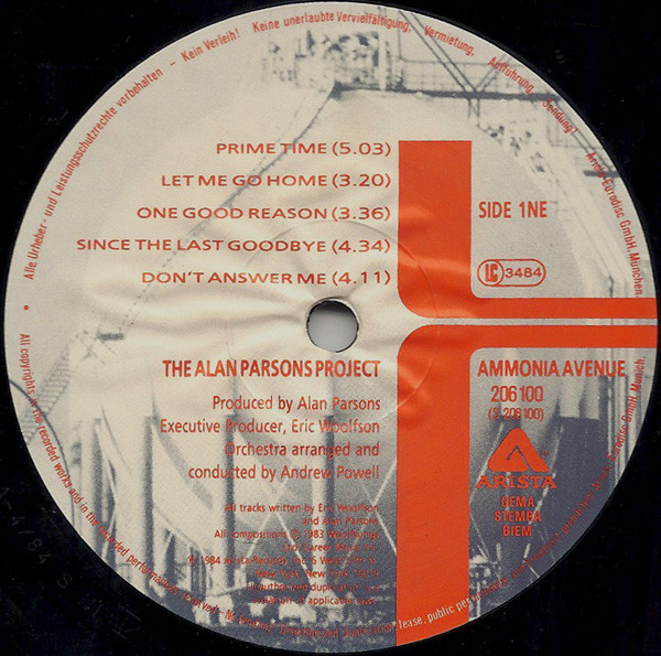 The Alan Parsons Project - Ammonia Avenue | Arista (206 100) - 3