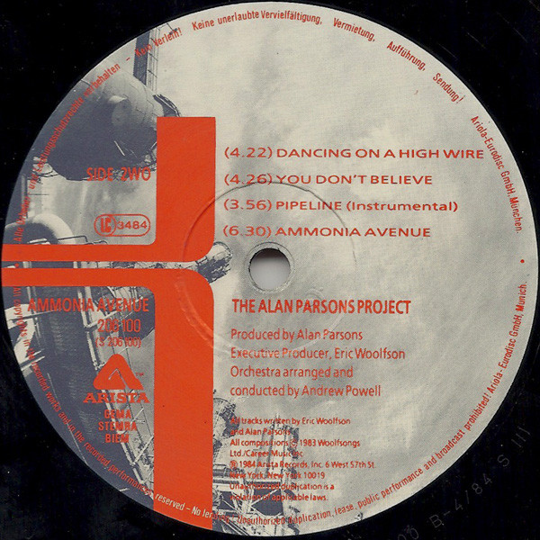 The Alan Parsons Project - Ammonia Avenue | Arista (206 100) - 4