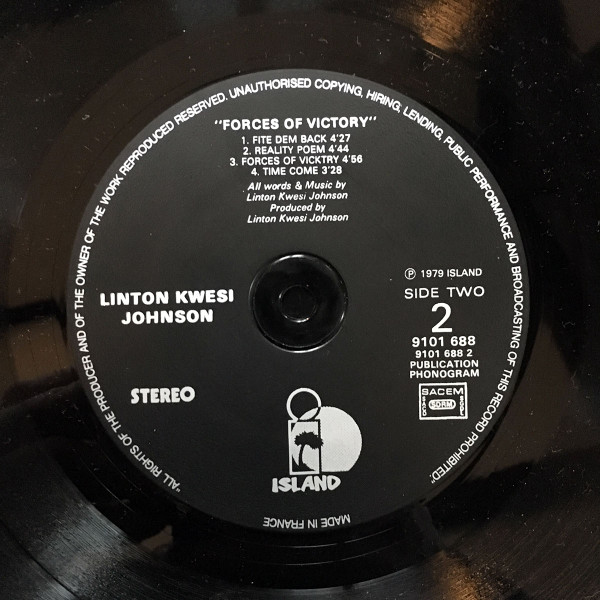 Linton Kwesi Johnson - Forces Of Victory | Island Records (9101 688) - 4 Linton Kwesi Johnson - Forces Of Victory | Island Records (9101 688) - 4