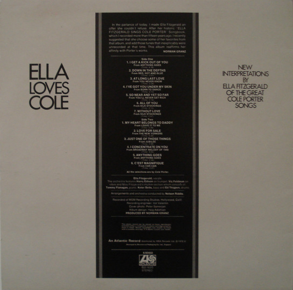 Ella Fitzgerald - Ella Loves Cole | Atlantic (K40450) - 2