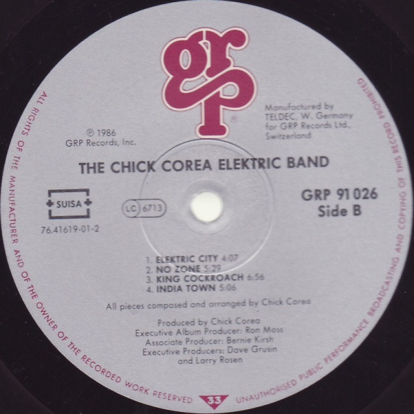 The Chick Corea Elektric Band - The Chick Corea Elektric Band | GRP (GRP 91 026) - 4