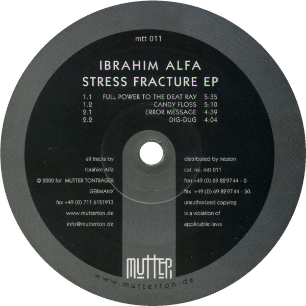 Ibrahim Alfa - Stress Fracture EP | Mutter (MTT 011)
