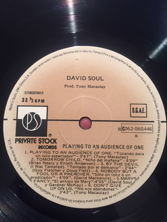 David Soul - Playing To An Audience Of One | Private Stock (10C062-060446) - 4
