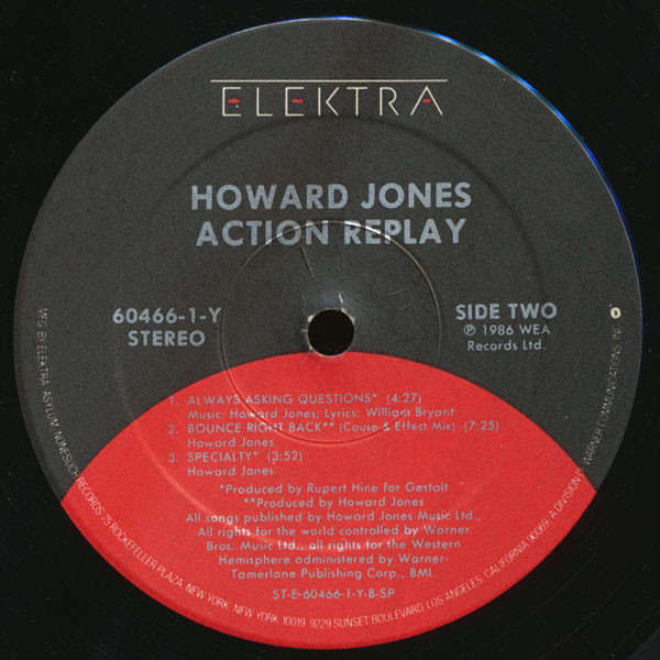 Howard Jones - Action Replay | Elektra (9 60466-1-Y) - 4 Howard Jones - Action Replay | Elektra (9 60466-1-Y) - 4