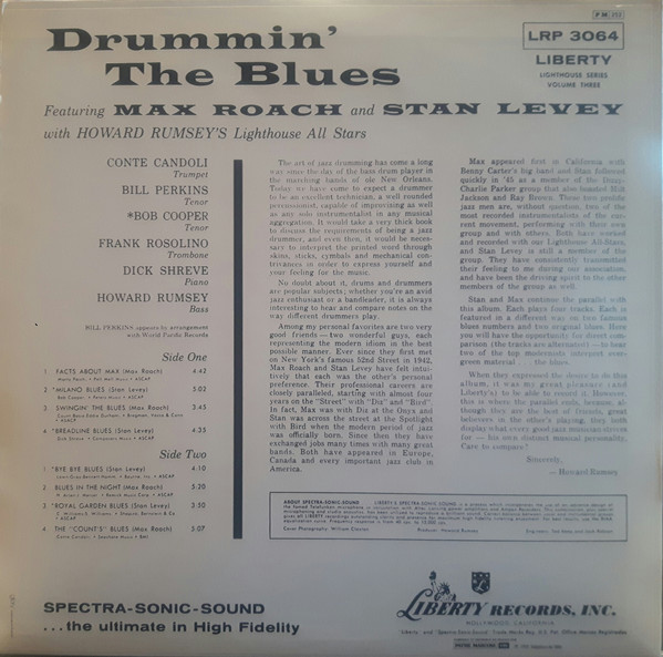 Max Roach and Stan Levey with Howard Rumsey's Lighthouse All-Stars - Drummin' The Blues | Liberty (LRP 3064) - 2
