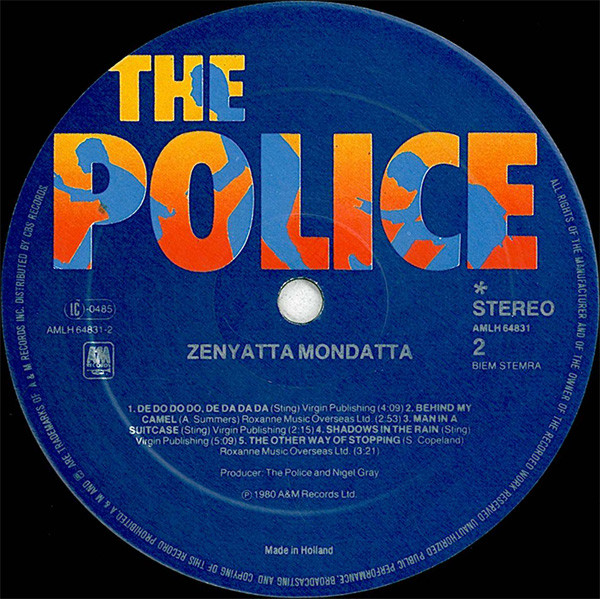The Police - Zenyatta Mondatta | A&M Records (AMLH 64831) - 4