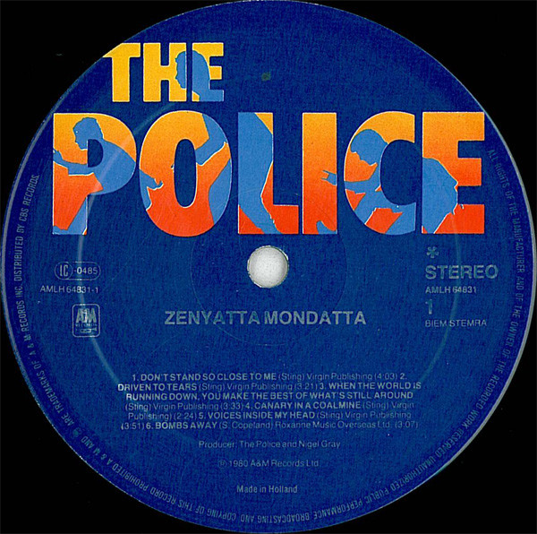 The Police - Zenyatta Mondatta | A&M Records (AMLH 64831) - 3