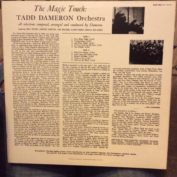 Tadd Dameron And His Orchestra - The Magic Touch | Original Jazz Classics (OJC-143) - 2