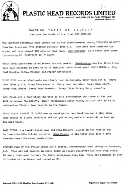 Various - City Of Silver | Plastic Head (PLAS LP 002) - 3