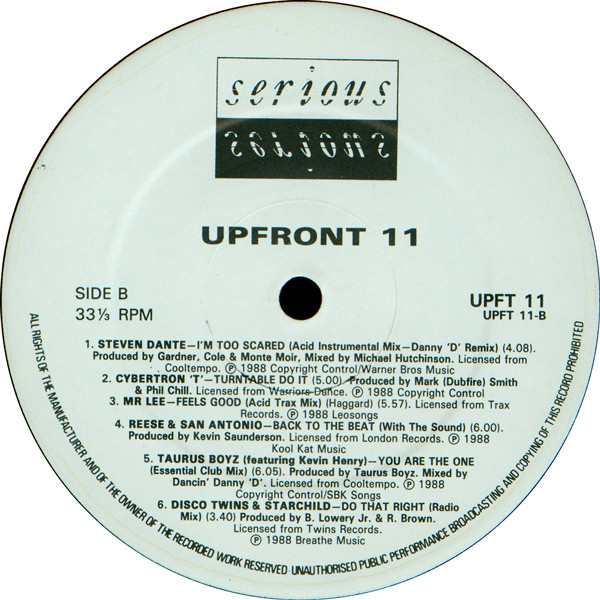 Various - Upfront Eleven | Serious Records (UPFT 11) - 4