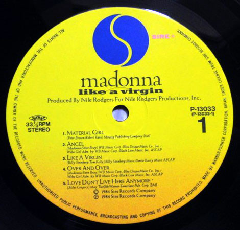 Madonna - Like A Virgin | Sire (P-13033) - 2