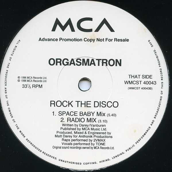 Orgasmatron - Rock The Discotheque | MCA Records (WMCST 40043) - 3