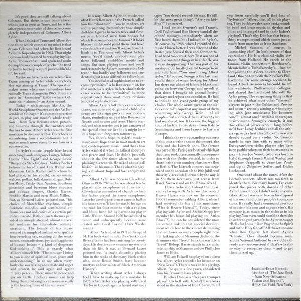 Albert Ayler - Lörrach / Paris 1966 | hat MUSICS (hat MUSICS 3500) - 2 Albert Ayler - Lörrach / Paris 1966 | hat MUSICS (hat MUSICS 3500) - 2