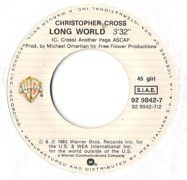Christopher Cross - All Right | Warner Bros. Records (92 9843-7) - 4