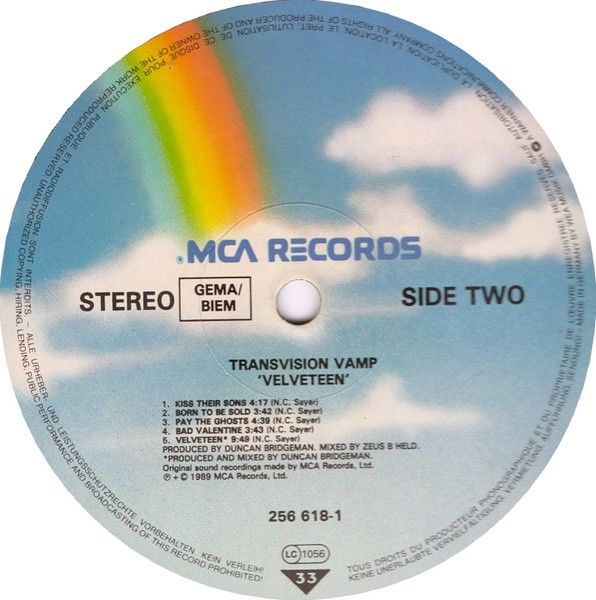 Transvision Vamp - Velveteen | MCA Records (256 618-1) - 4 Transvision Vamp - Velveteen | MCA Records (256 618-1) - 4