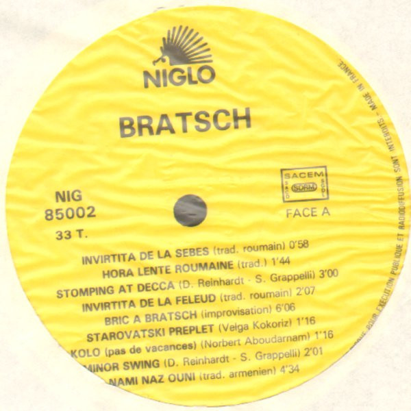 Bratsch - Bratsch | Niglo (NIG 85 002) - 3 Bratsch - Bratsch | Niglo (NIG 85 002) - 3