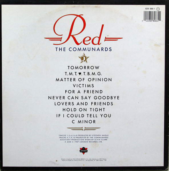 The Communards - Red | London Records (828 066-1) - 2 The Communards - Red | London Records (828 066-1) - 2