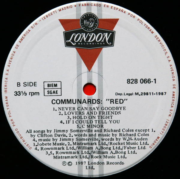The Communards - Red | London Records (828 066-1) - 4 The Communards - Red | London Records (828 066-1) - 4