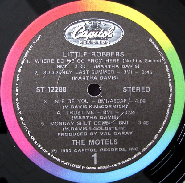 The Motels - Little Robbers | Capitol Records (ST-12288)