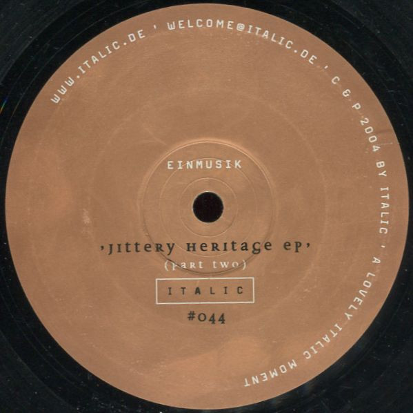 Einmusik - Jittery Heritage EP (Part Two) | Italic (ITA 044) - main