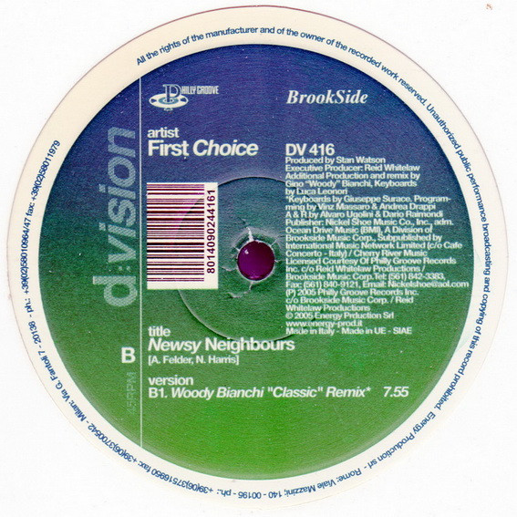 First Choice - Newsy Neighbours | D:vision Records (DV 416) - 2