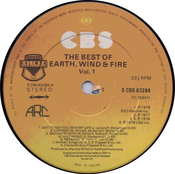 Earth, Wind & Fire - The Best Of Earth, Wind & Fire Vol. I | CBS (83284) - 4