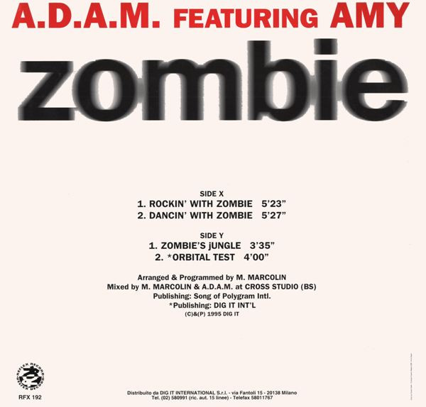 A.D.A.M. Featuring Amy - Zombie | Reflex Records (RFX 192) - 2