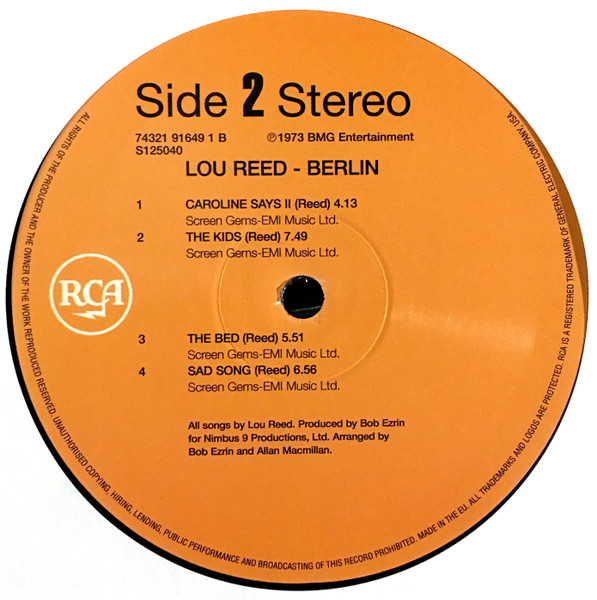 Lou Reed - Berlin | Simply Vinyl (S125040) - 4 Lou Reed - Berlin | Simply Vinyl (S125040) - 4
