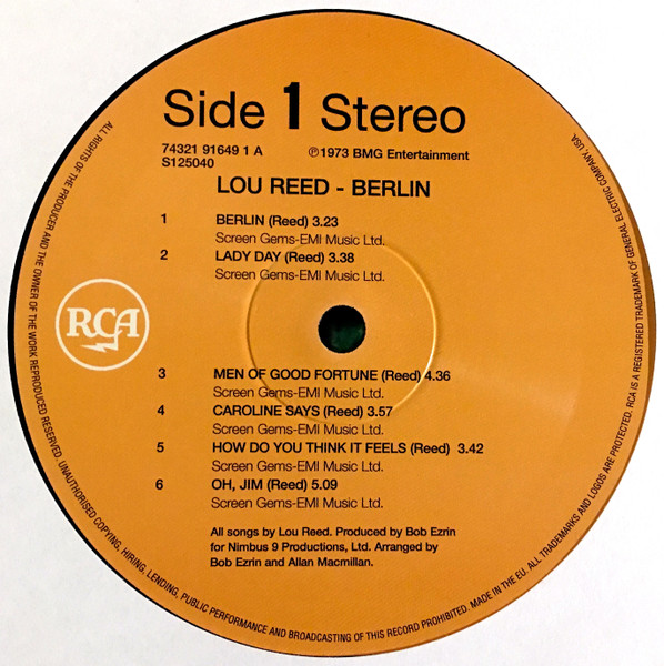 Lou Reed - Berlin | Simply Vinyl (S125040) - 3 Lou Reed - Berlin | Simply Vinyl (S125040) - 3